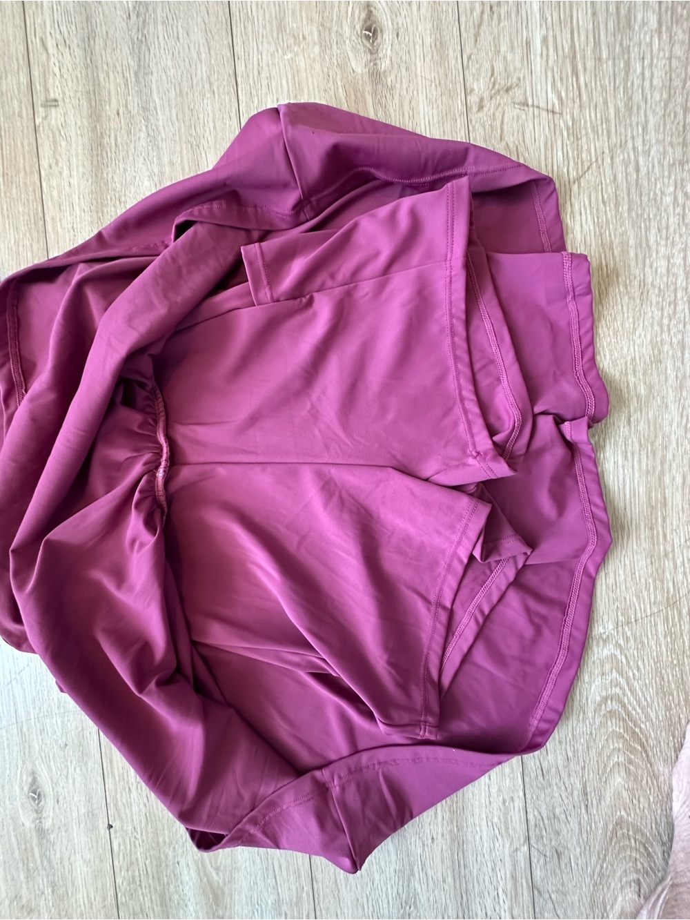 Athleisure Skater Sleeveless Dress in Deep Berry- Fit and Flare - Picture 5 of 6